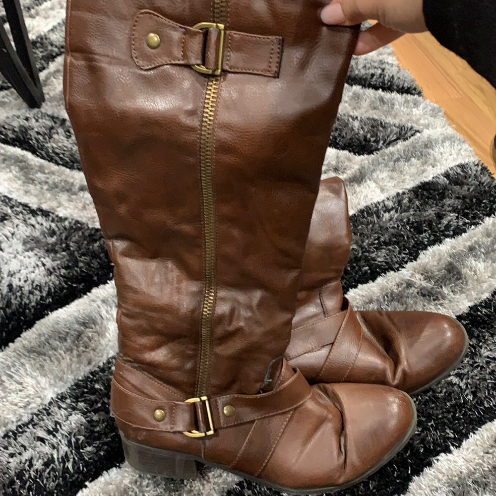 brown leather boots